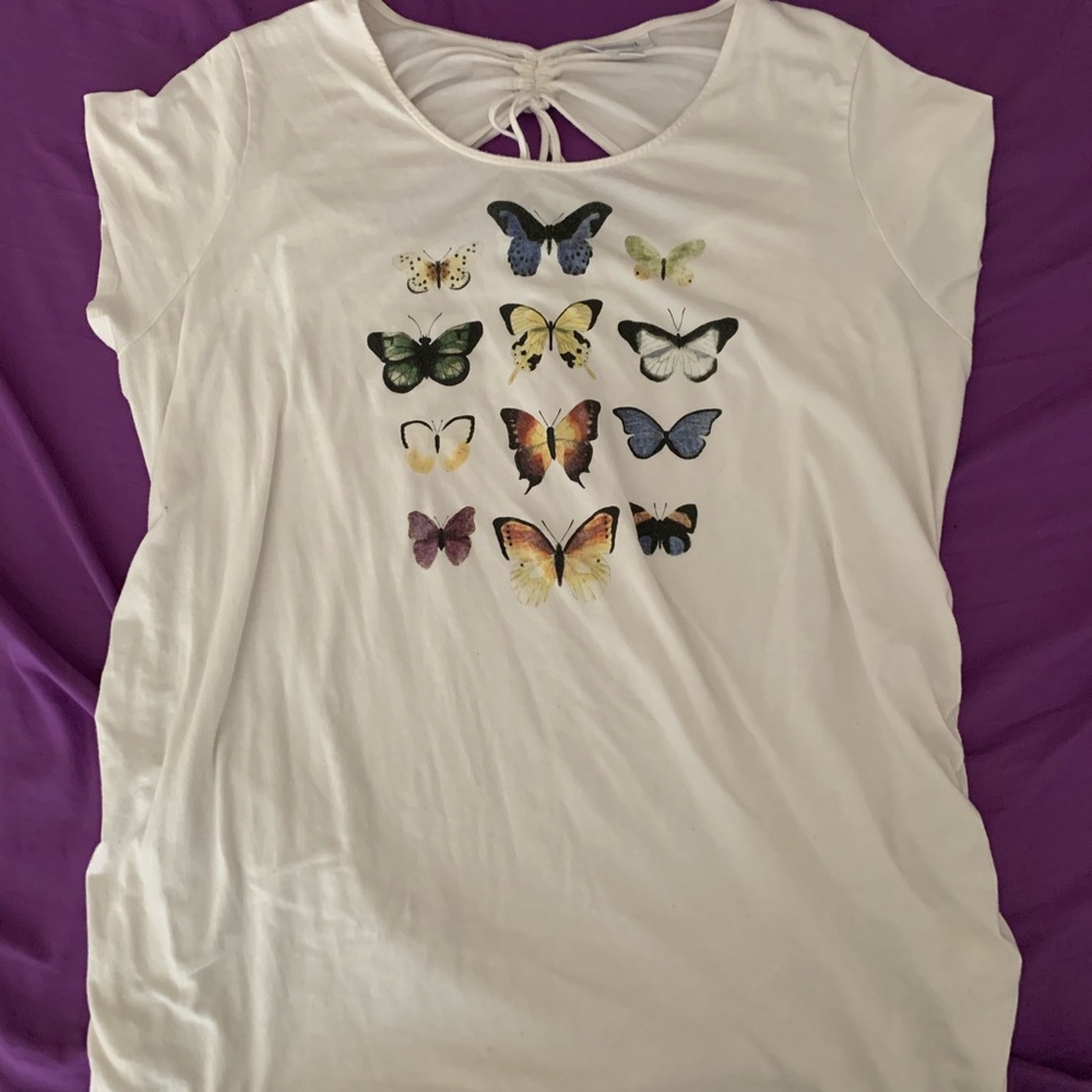 Motherhood maternity butterfly shirt
